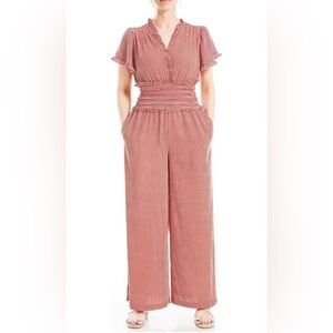 Max Studio orange and red jumpsuit NTW